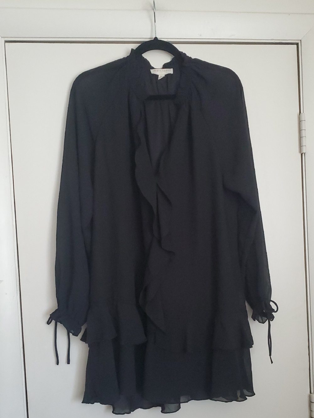*NWT* THIRTY/ THIRTY L ABlack Ruffle Long Sleeve Tunic Dress